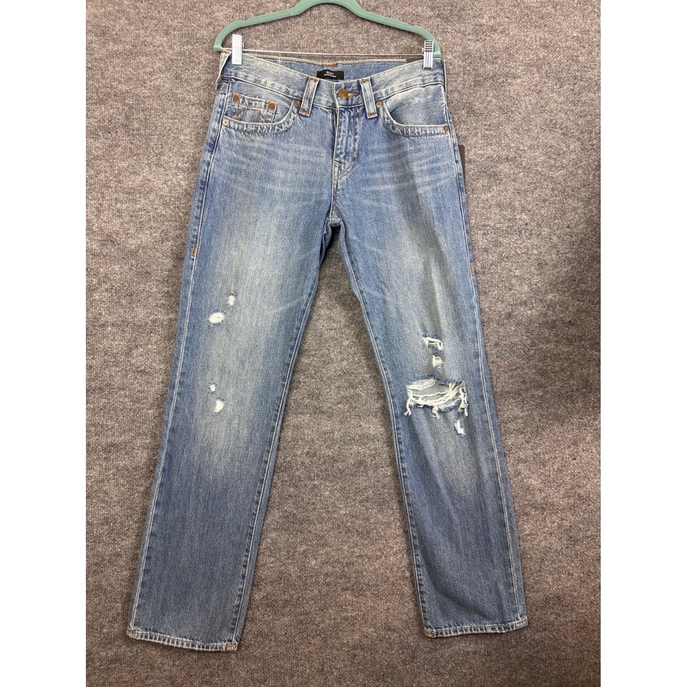 True Religion Ricky Relaxed Straight Distressed Jeans Size 31